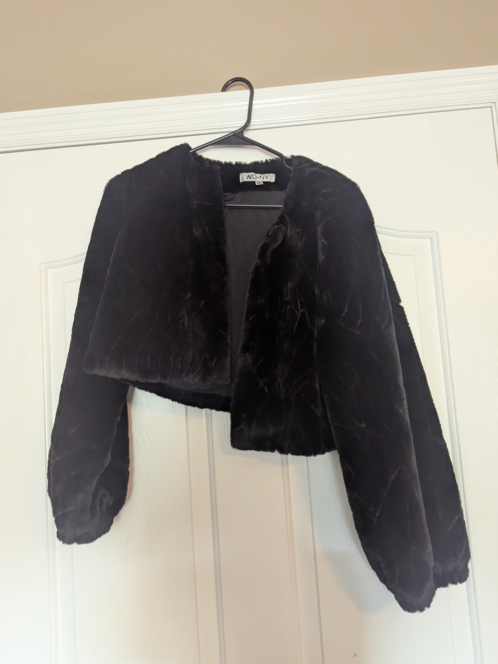 WD.NY Black Faux Fur Cropped Jacket